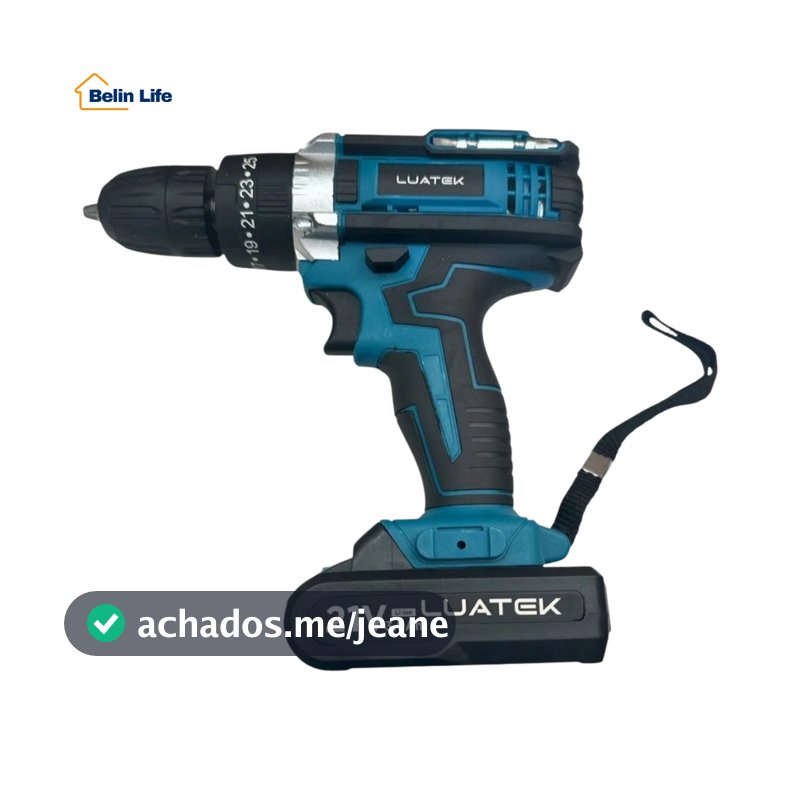 Kit Furadeira Parafusadeira de Impacto Sem Fio Profissional 1 Baterias Motor Brushless com Maleta Luatek LWJ-272