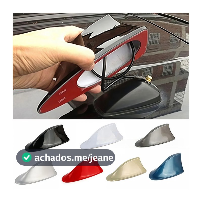 Antena Tubarão Automotiva Universal – Sinal Forte, Fio de Cobre, Design Aerodinâmico