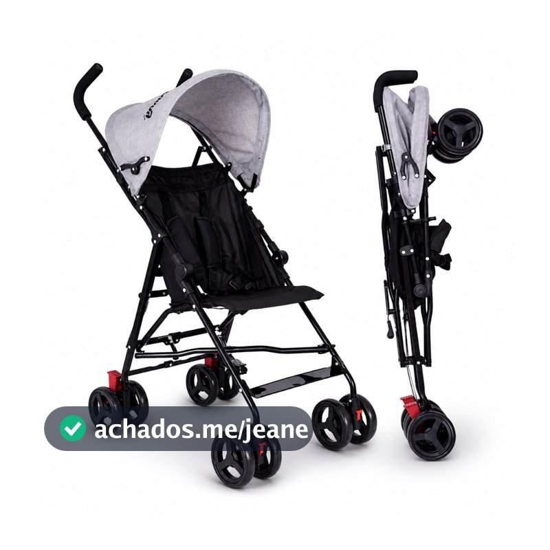 Carrinho de Bebê Guarda Chuva Passeio Compacto Dobrável com Dossel e Cinto de Segurança 13kg Funny