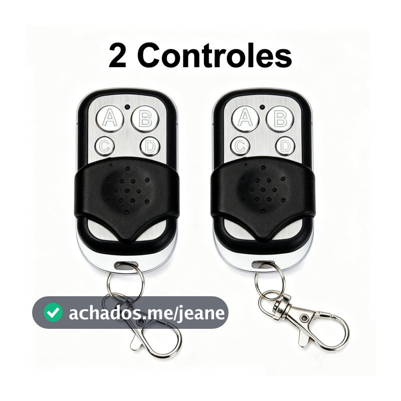 Controle Remoto Universal para Portão Elétrico Eletrônico Garagem com Chaveiro 433mhz 4 Botões
