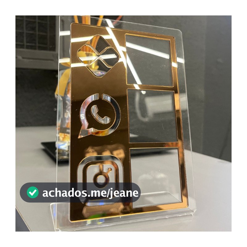 Placa Grande Display Acrílica 3 em  Qr Code Mesa Balção Pix Instagram Acrilico Loja Estabelecimento
