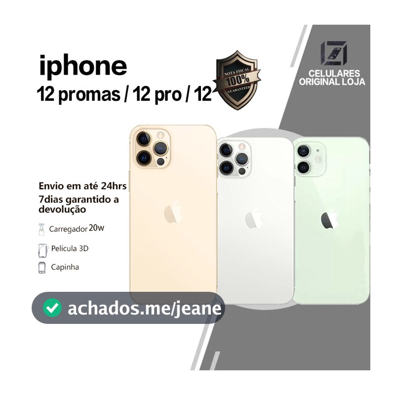 100% Original VITRINE Celular iPhone 12/ 12 Pro/ 12 Pro Max 64/128GB