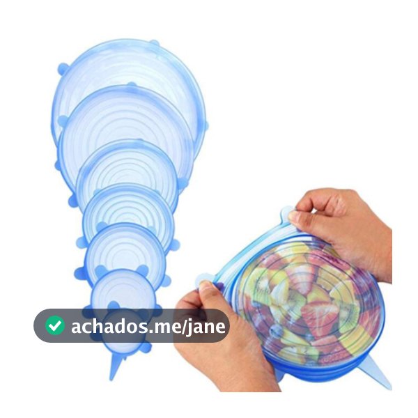 Kit 6 Tampas Silicone Reutilizável Elástica Tapoer Panela - Envio Imediato
