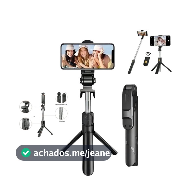 Bastão Pau de selfie Tripé Retrátil Com Luz LED Controle Bluetooth Celular