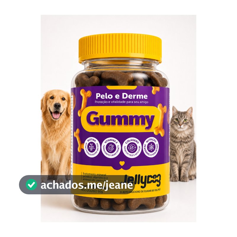 Suplemento Gummy Dermatológico Para Cachorro Diminui Coceira Lambedura Queda de Pelo