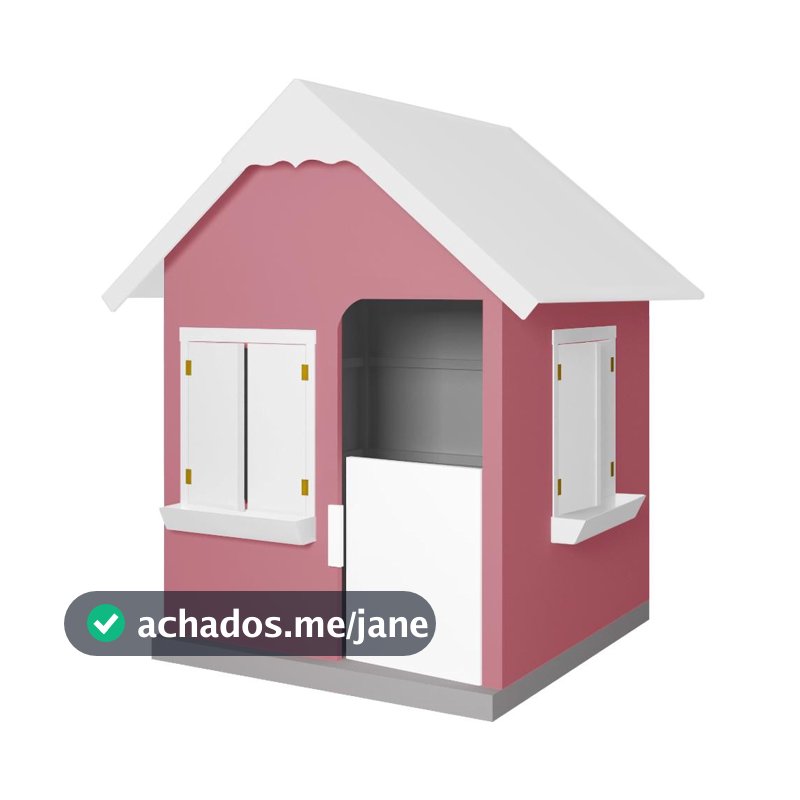 Casinha De Brinquedo Com Floreiros MDF Rosa/Branco - Criança Feliz