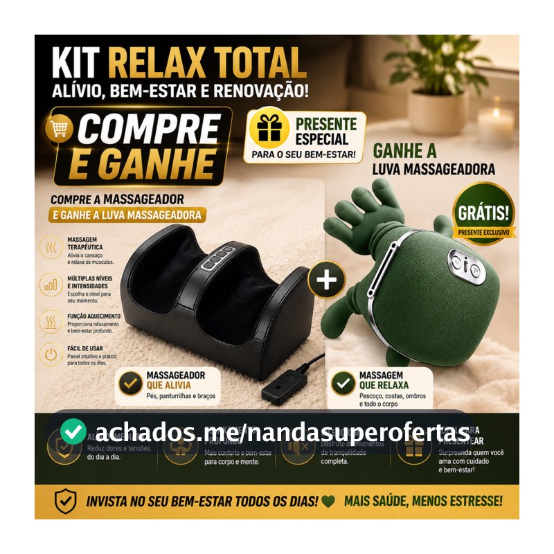 Massageador Elétrico para Pés Panturrilhas Com Massageadora Cervical Elétrica Brinde