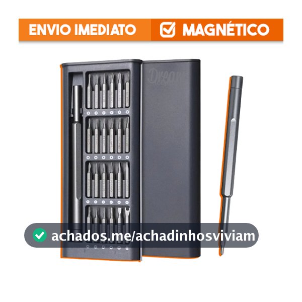 Jogo Kit Chaves Precisão 24 Peças Magnéticas para Celular Notebook Computador e Eletrônicos