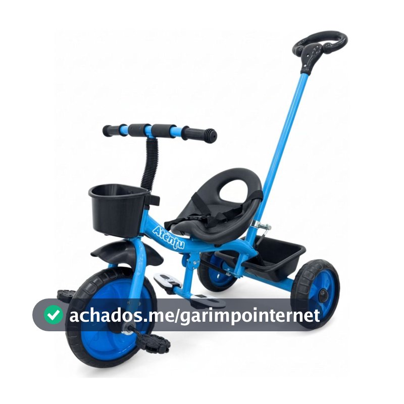 Triciclo Infantil Empurrador com Pedal Motoca Passeio Menino Menina Brinquedo