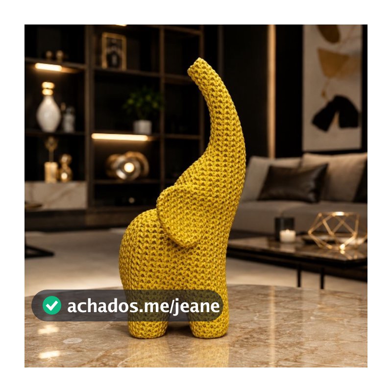 Elefante Decorativo de Luxo Cor Ouro Dourado