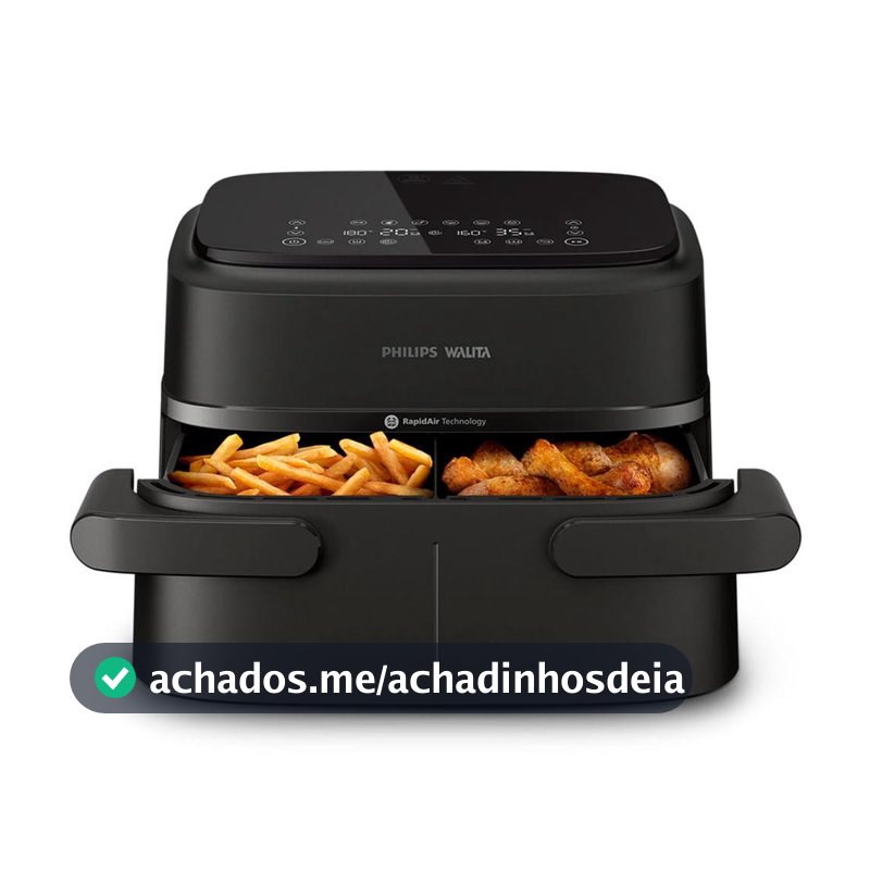 Fritadeira Airfryer Série 1000 Duplo Cesto 7,1L Philips Walita 1850W