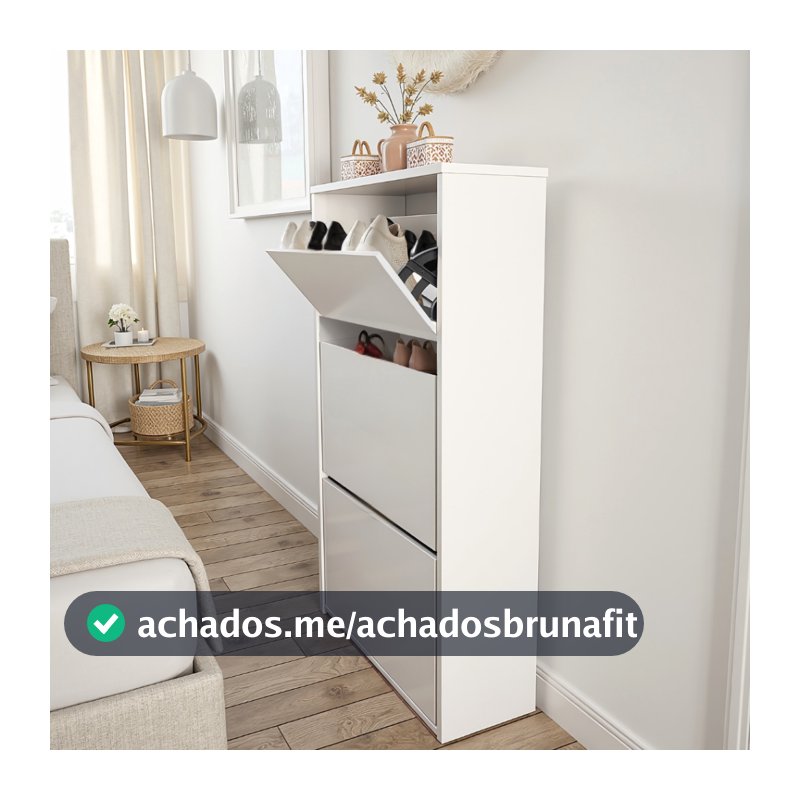 Sapateira com 3 Portas Guarda Calçados Organizador Multiuso