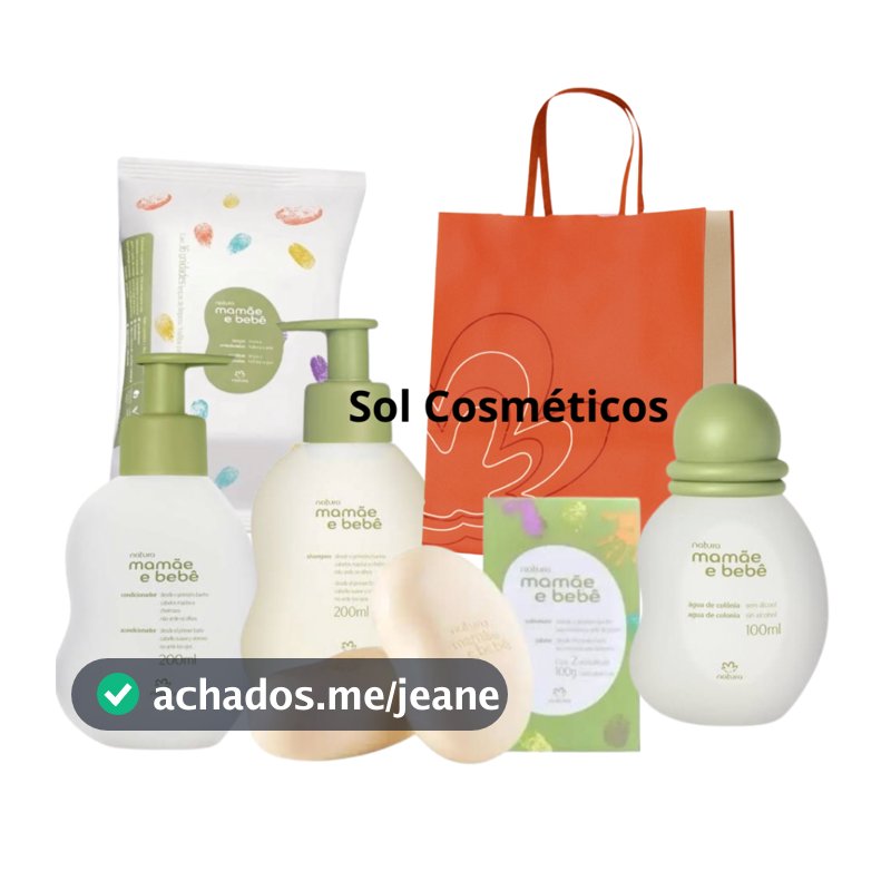 Kit Mamãe e Bebê Completo Natura: Shampoo, Condicionador, Colônia e Sabonetes (5 itens)