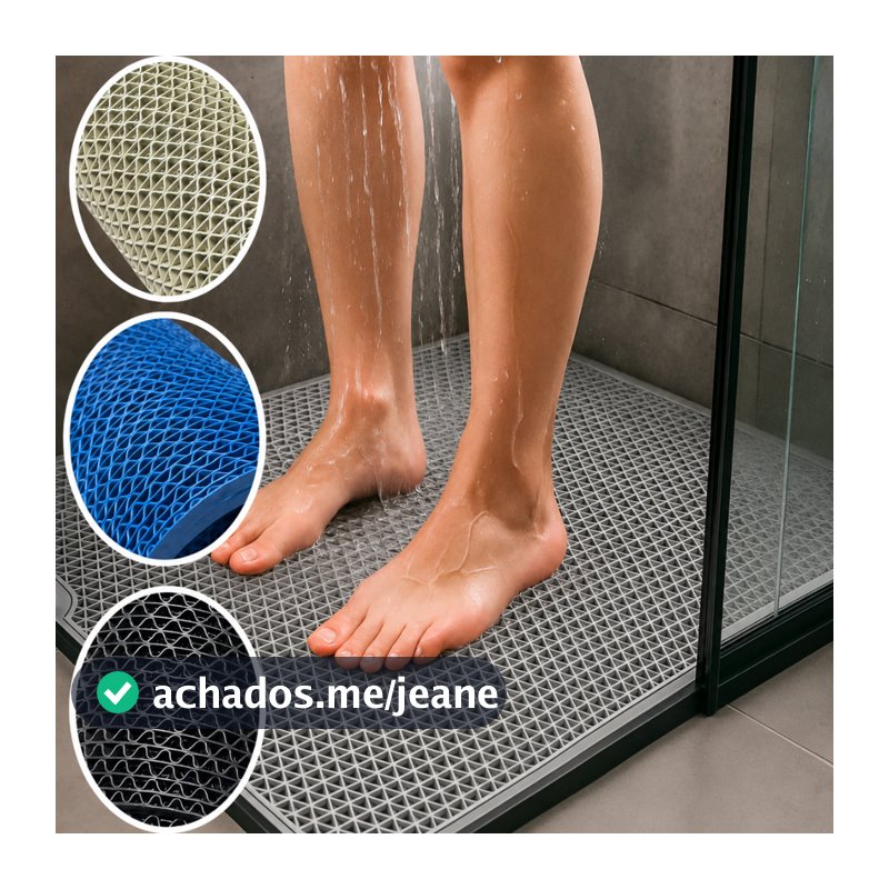 TAPETE BANHEIRO BOX BANHEIRO AREAS MOLHADAS SEGURANÇA TOTAL IDOSO, CRIANÇA PET FRIENDLY COM DRENAGEM DE AGUA SECA FACIL
