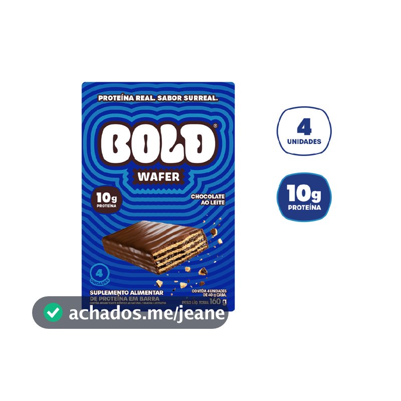 BOLD WAFER CHOCOLATE AO LEITE 40G - KIT 4 UND.