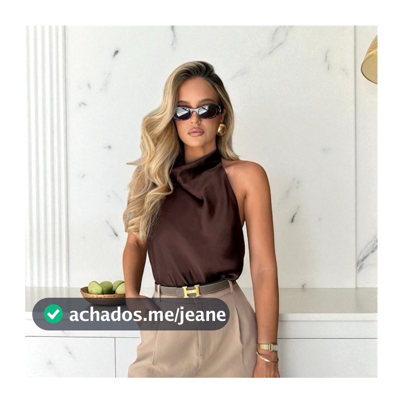 Blusa Frente Única Feminina Acetinada Gola Alta Elegante – Festa, Casual e Trabalho
