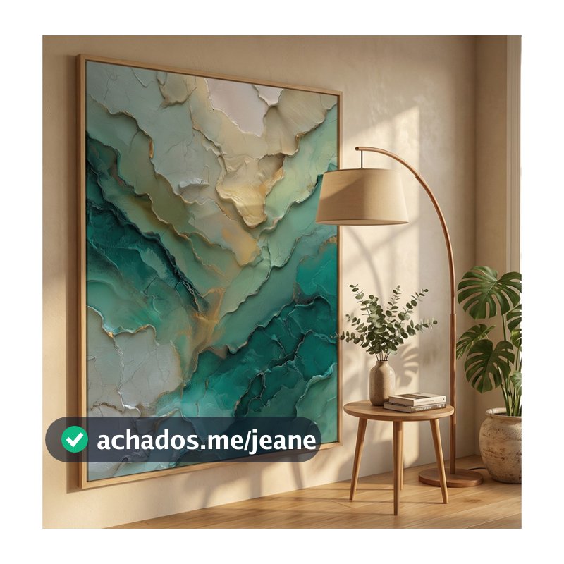 Quadro Moderno Abstrato Para Sala Quadro Decorativo Grande Com Moldura Quadro Dourado Mármore Verde