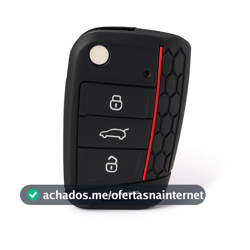 Capa Silicone Chave Canivete Vw Novo Golf Polo Nivus T-cross Tera 3 botões Volkswagen presença