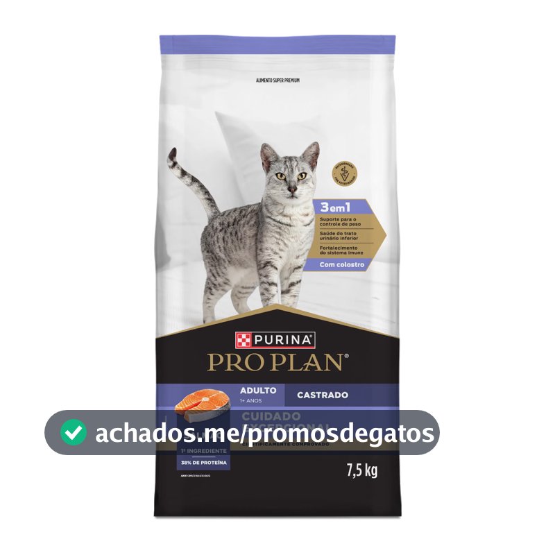Ração Pro Plan Cuidado Excepcional Gatos Castrados 7,5kg