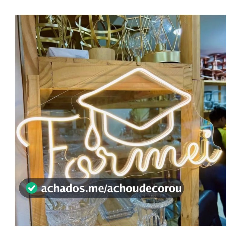 Placa Luminária Led FORMEI Decoração Formatura 50 cm