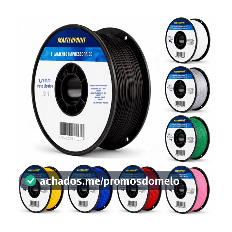 Filamento PETG 1Kg 1.75mm MasterPrint Premium Alta Resistência p/ Impressora 3D – Várias Cores
