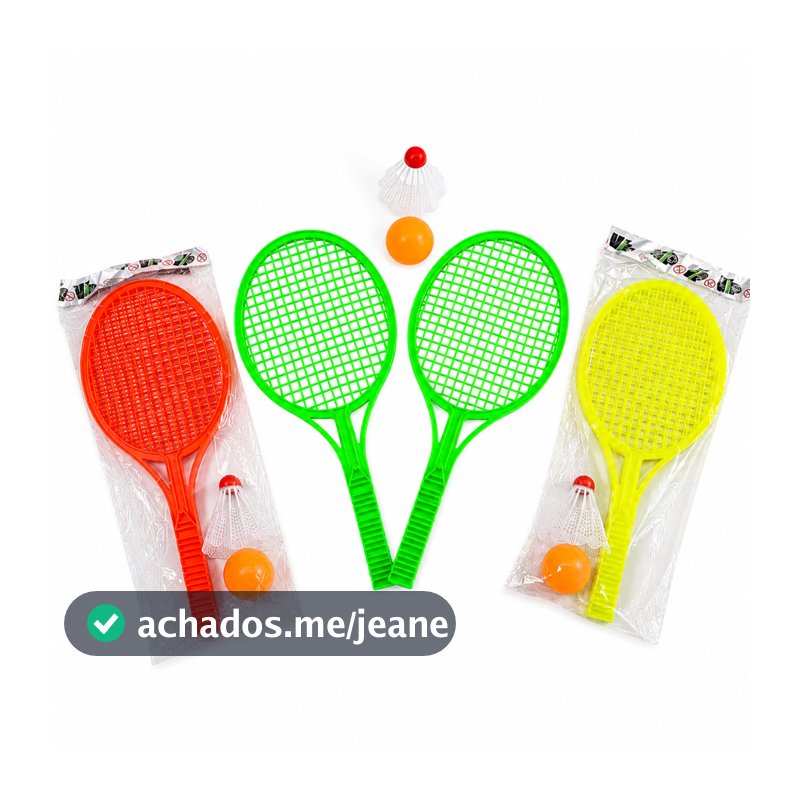 Kit 12 Pares Raquete Badminton Brinquedo Peteca E Bola