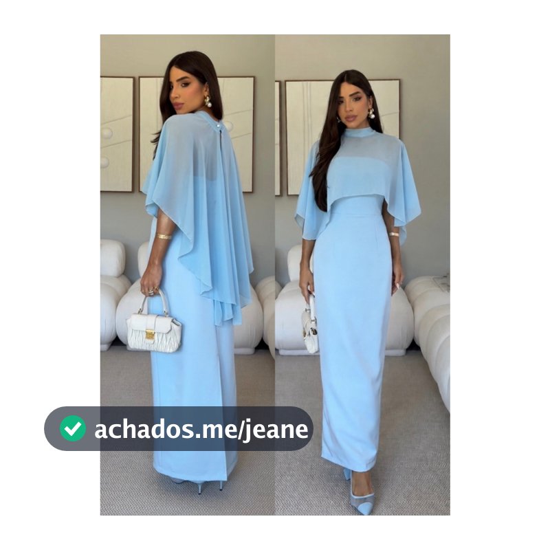 Vestido Toamara Que Caia c/ capa assimetrica
