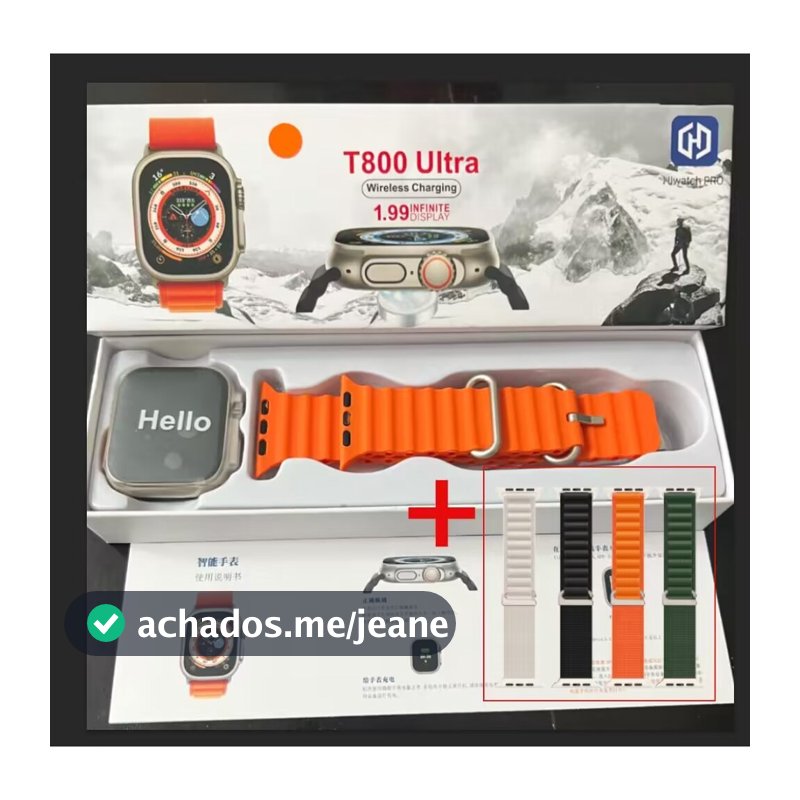 2026 Nova Série 8 Relógio T800 Ultra Smart Watch Esportivo Sem Fio À Prova D'água T800 Ultra2 MAX