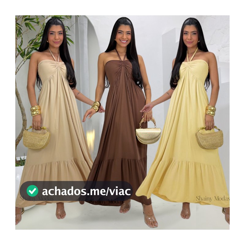 Vestido Longo Tomara que Caia com Amarração - Tendência Verão 2026