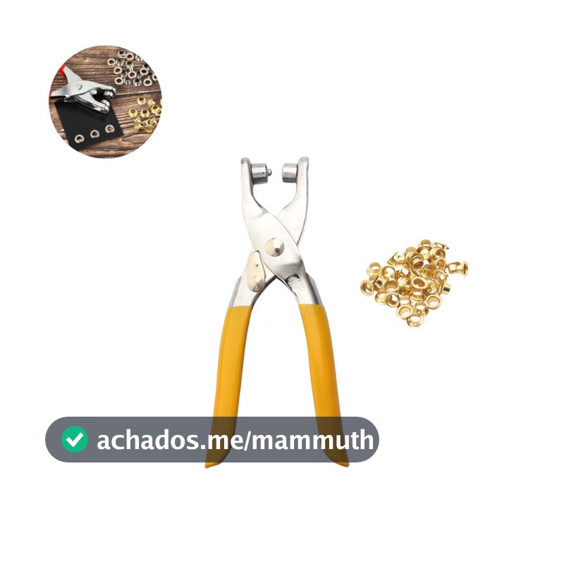 Alicate Aplicador Para Colocar Ilhos Manual + 100 Ilhoses