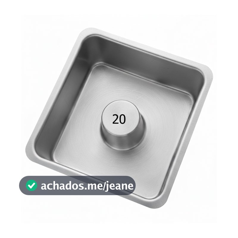 Forma Quadrada Com Furo Pudim 20x7 cm Bolo Torta Suiça Alumínio