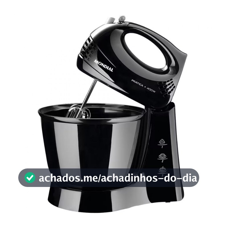 Batedeira Prática Black B-44 com 3 Velocidades Mondial