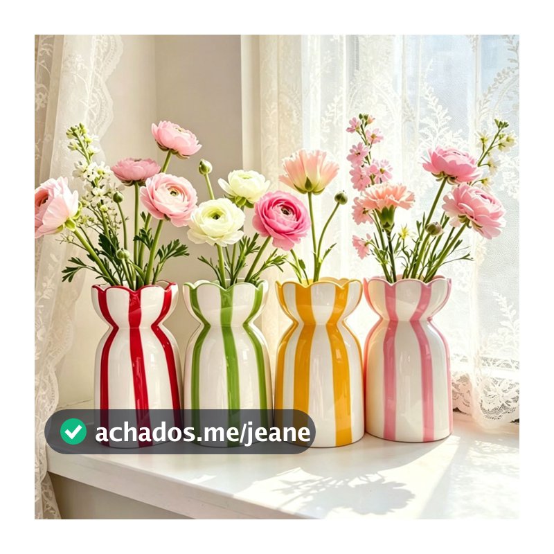 Vaso De Cerâmica Listrado Pintado À Mão , Ornamento De Destaque Para Decoração De Casa De Mesa De Sala De Estar