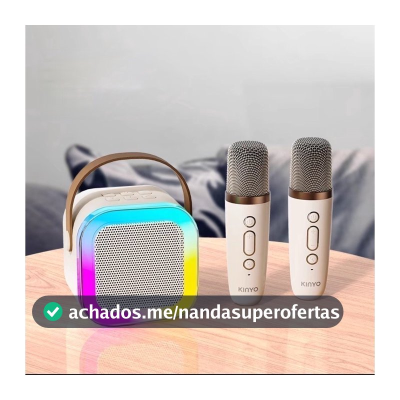 Caixa de Som Bluetooth Portátil RGB com Microfone Sem Fio Karaokê USB TF AUX LED Colorido Mini Speaker Potente