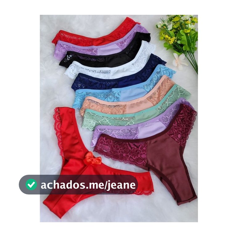 Kit 10 Calcinhas Feminina Fio Dental Duplo Renda Não Marca na Roupa Fitness