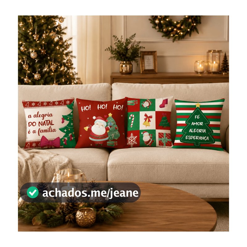 Kit C/ 4 Capas De Almofada Feliz Natal