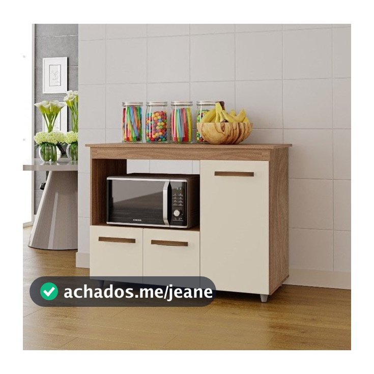 Envio Imediato - Balcão Multiuso Liza 3 Portas Com Espaço Para Forno