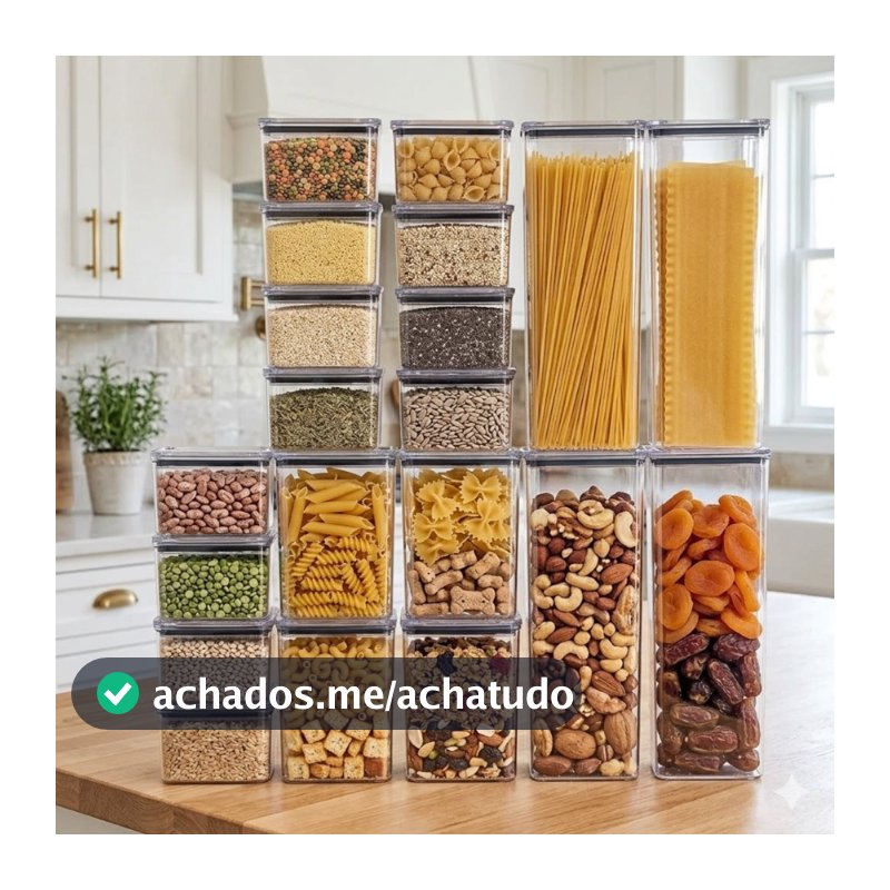 Kit 20 Potes Herméticos 2,3litros 1,1litro 480ml Organização