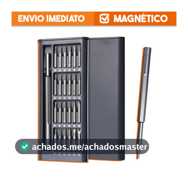 Jogo Kit Chaves Precisão 24 Peças Magnéticas para Celular Notebook Computador e Eletrônicos