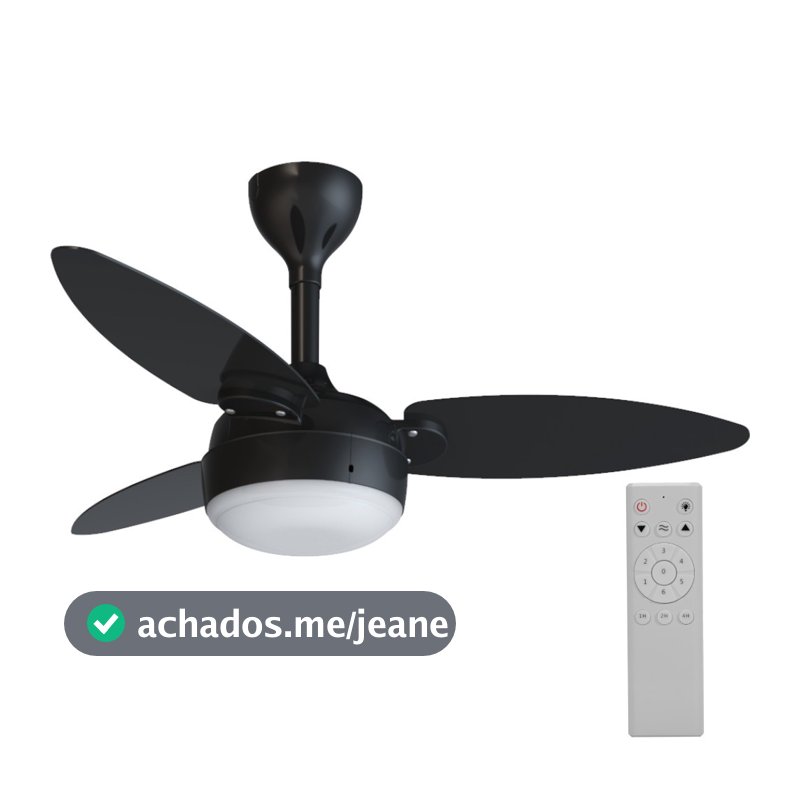 Ventilador de teto 3 pás dupla face com controle remoto - Elluz Inverter - Elluz Inverter - Ventisol