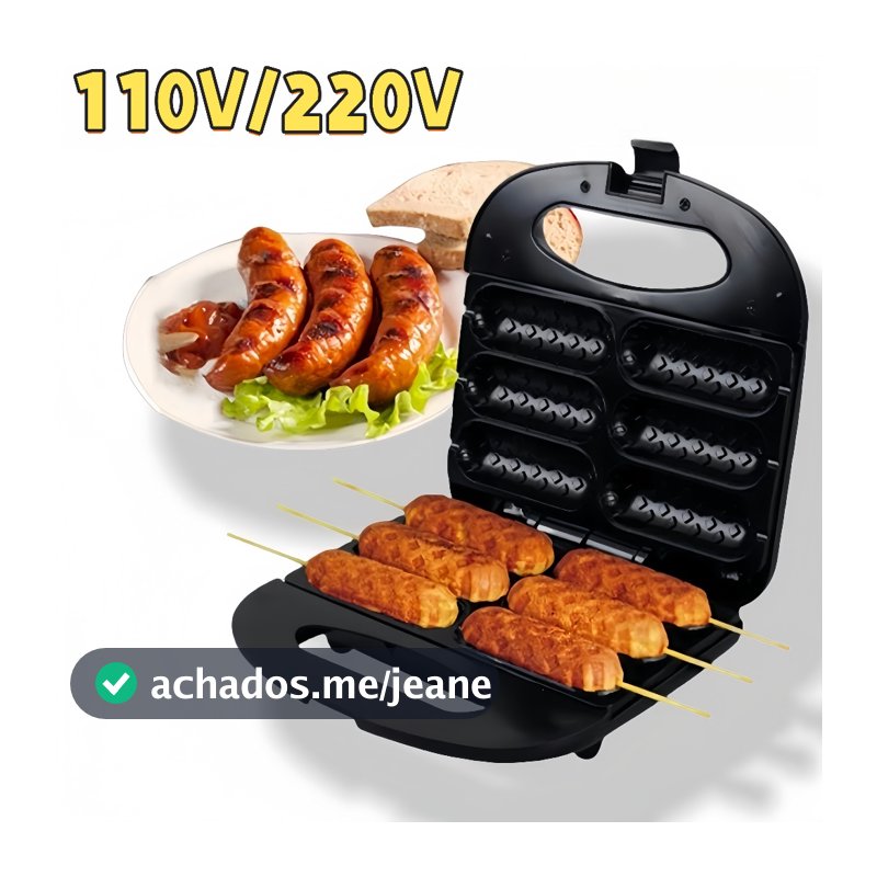 110V/220V Crepeira Elétrica Antiaderente Máquina de Pratic Hot Dog Queijo Coalho Espetinho
