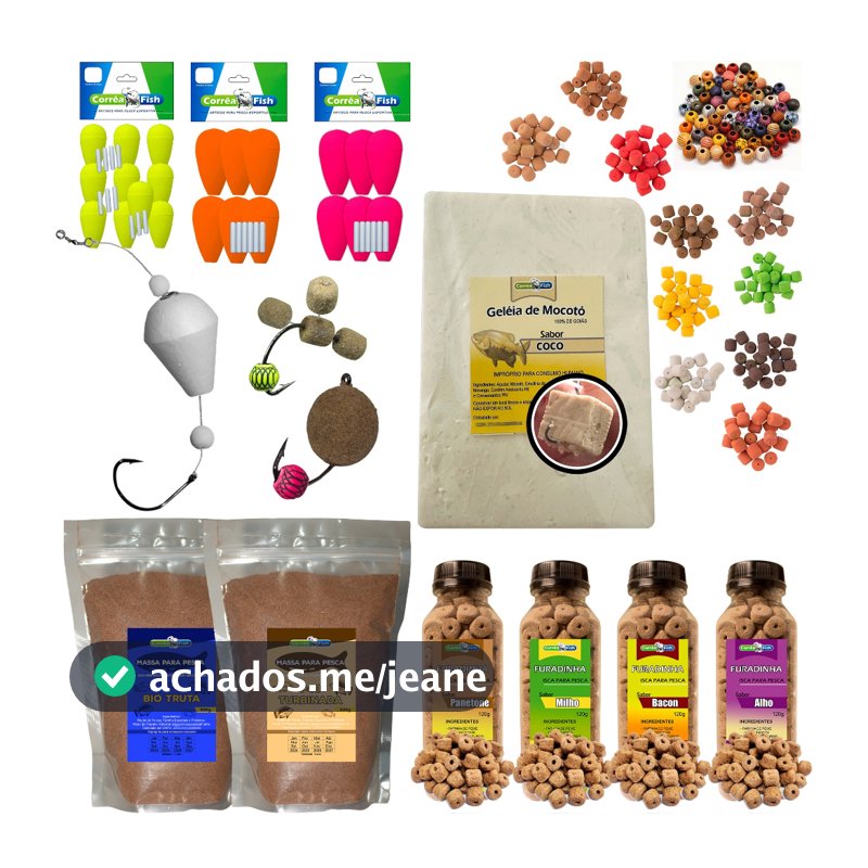 Kit Pesca Massa Furadinha + Boia Mocotó + Miçanga EVA Antena Peixe Grande