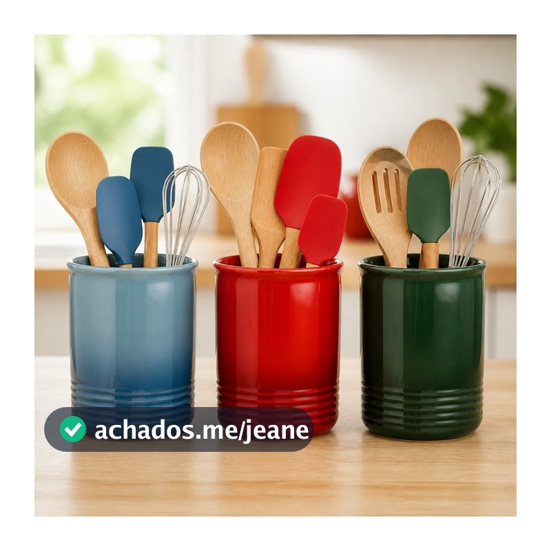 Porta-Utensílios De Cerâmica Le Chef 3 Cores Hauskraft Premium