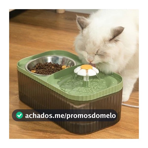Fonte Bebedouro e Comedouro Para Gatos E Cães Automático Little 3 Litro