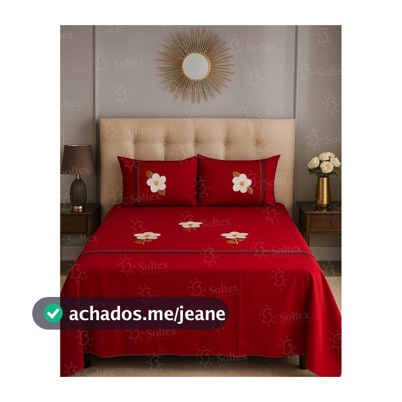 Jogo de Cama Lençol Casal E Solteiro Bordado Artesanal 3 peças Oxford Com 2 Fronhas Colcha Com Barra