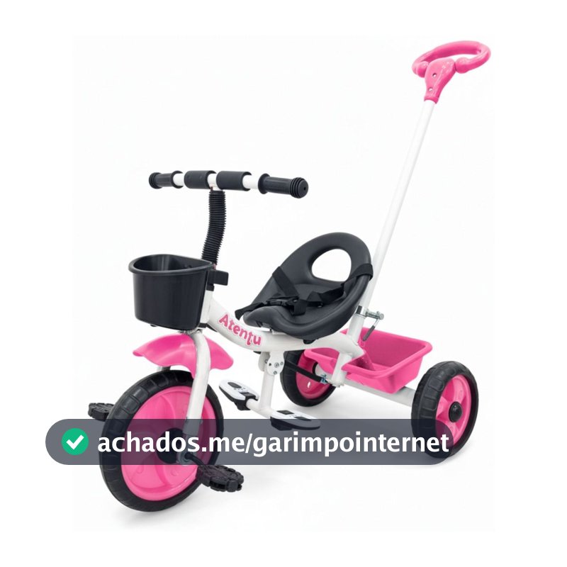 Triciclo Infantil Empurrador com Pedal Motoca Passeio Menino Menina Brinquedo