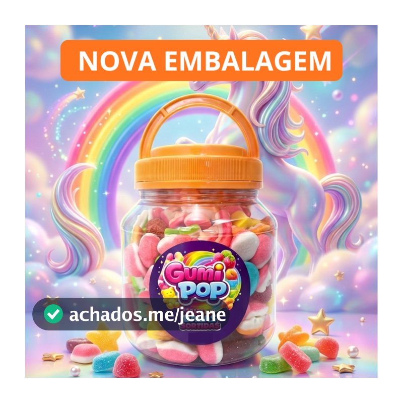 GumiPop Mix Bala Gelatina a Granel Sabores Sortidos Guloseimas Doces