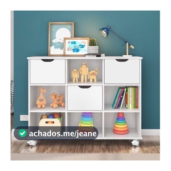 Nicho Organizador com 3 Gavetas Branco Branco