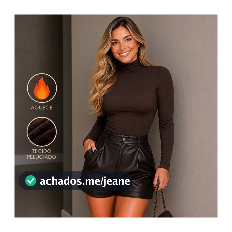 Blusa Térmica Peluciada Segunda Pele Gola Alta Manga Longa Feminina Inverno Quentinha Frio Conforto e Estilo