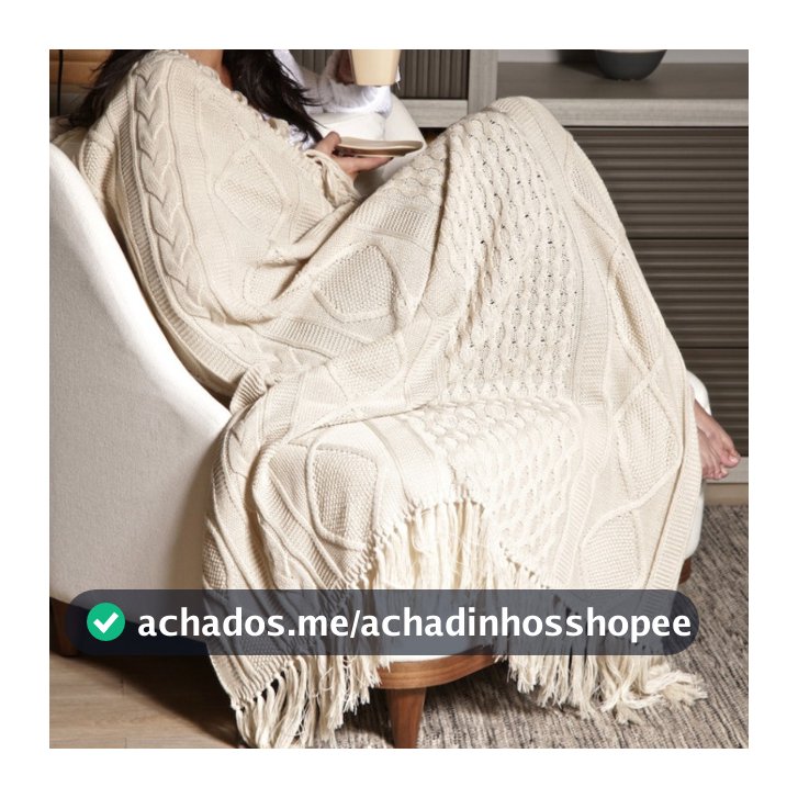 Manta Decorativa Tricot Com Franja Para Sofa Sala Cama 120x150cm Chicago